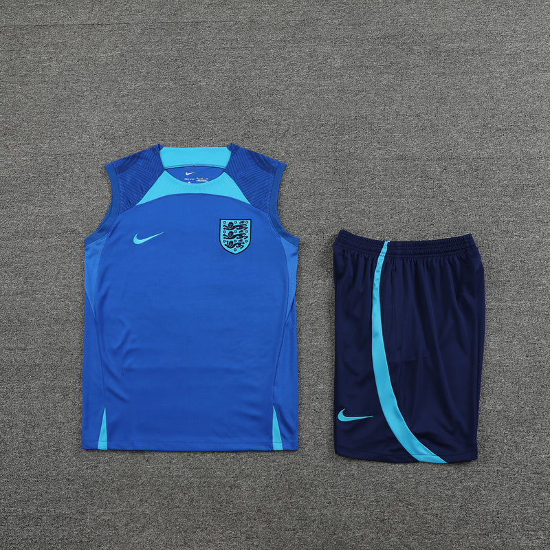 Kit Treino Inglaterra Regata Azul Claro 2022-23 Camisa+Calção