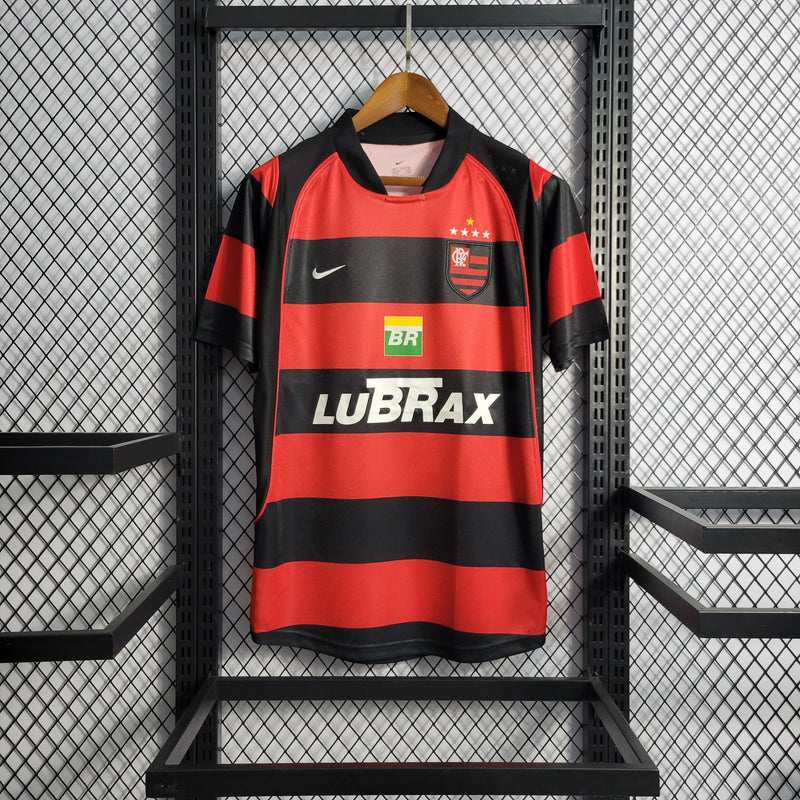 Camisa Retrô Flamengo I 2003/04 - Torcedor Masculina - Vermelho e Preto