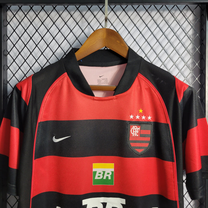 Camisa Retrô Flamengo I 2003/04 - Torcedor Masculina - Vermelho e Preto