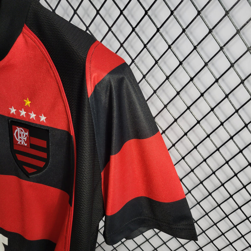 Camisa Retrô Flamengo I 2003/04 - Torcedor Masculina - Vermelho e Preto